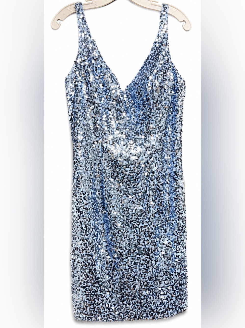 Stacees Sky Blue Sequin Bodycon Mini Homecoming Dress Size 12
